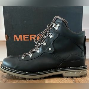 Merrell Women’s Sugarbush Waterproof Black leather Hiking Boots, size 9.5